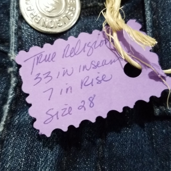 RETRO VINTAGE TRUE RELIGION WIDE LEG FLARE JEANS 80S 90S Y2K - Picture 5 of 8